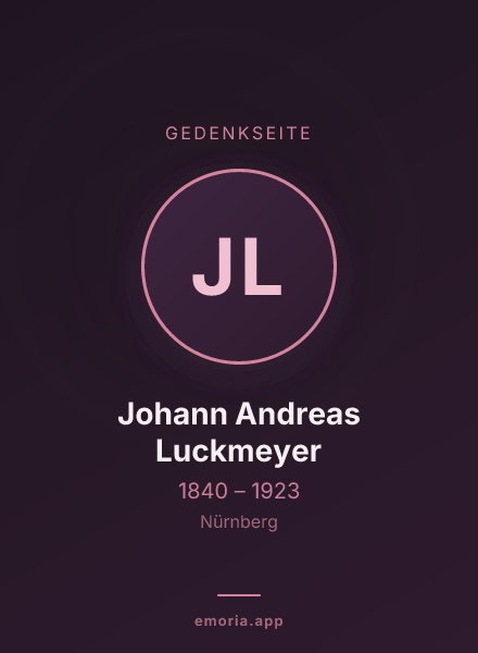 Gedenkportrait von Johann Andreas Luckmeyer