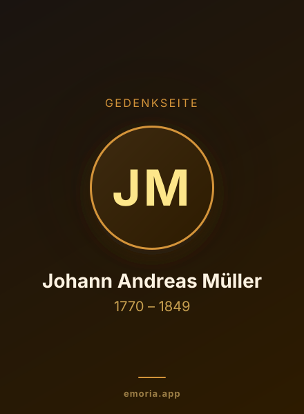 Gedenkportrait von Johann Andreas Müller