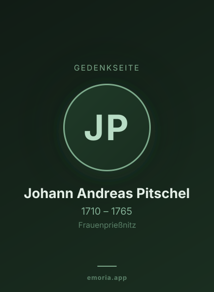 Gedenkportrait von Johann Andreas Pitschel