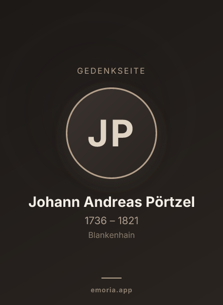 Gedenkportrait von Johann Andreas Pörtzel