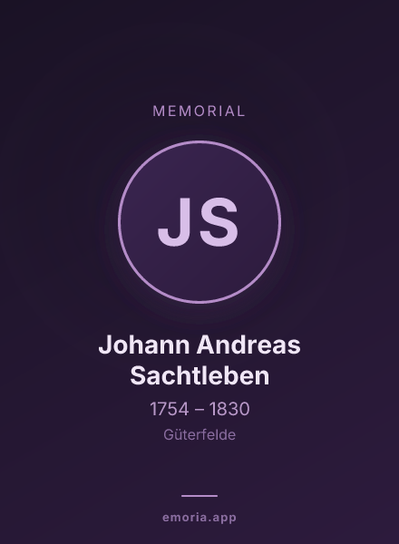 Memorial portrait of Johann Andreas Sachtleben