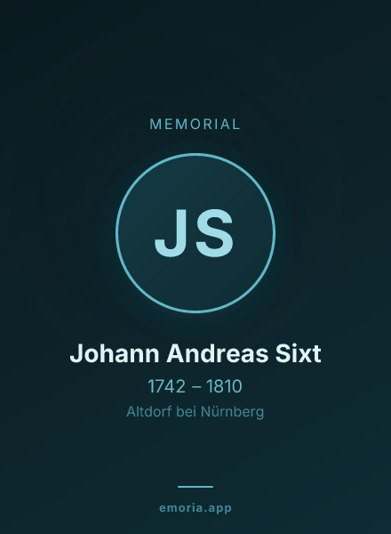 Memorial portrait of Johann Andreas Sixt