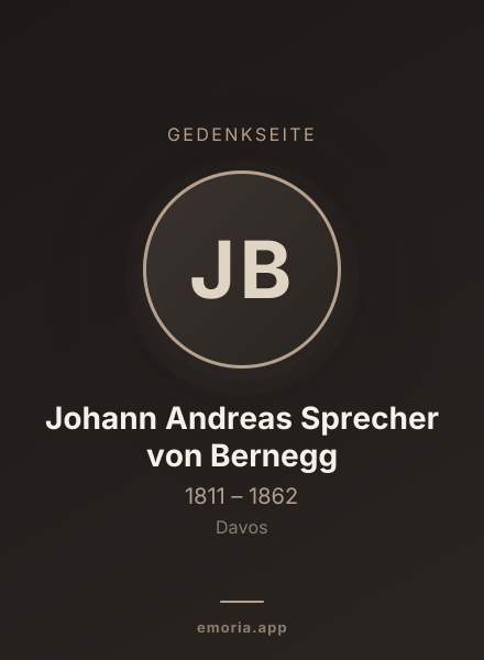 Gedenkportrait von Johann Andreas Sprecher von Bernegg