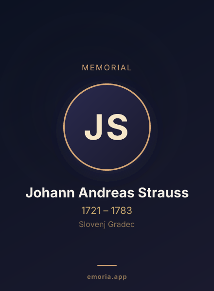 Memorial portrait of Johann Andreas Strauss