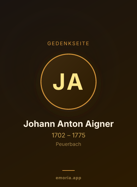 Gedenkportrait von Johann Anton Aigner