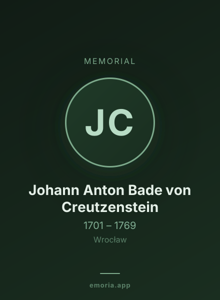 Memorial portrait of Johann Anton Bade von Creutzenstein