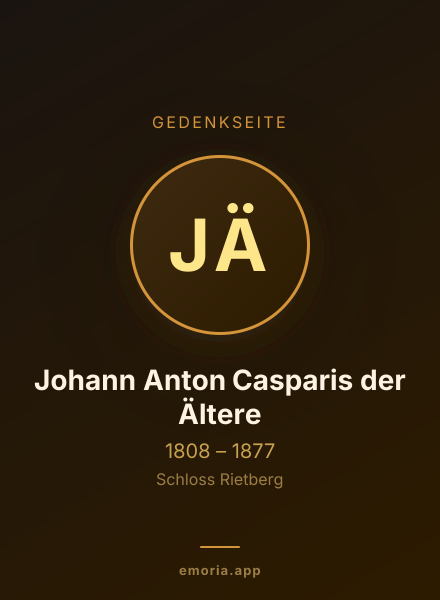 Gedenkportrait von Johann Anton Casparis der Ältere