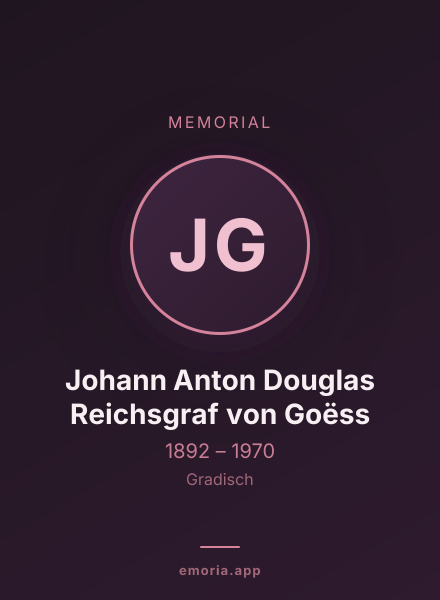 Memorial portrait of Johann Anton Douglas Reichsgraf von Goëss