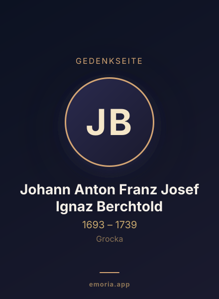 Gedenkportrait von Johann Anton Franz Josef Ignaz Berchtold
