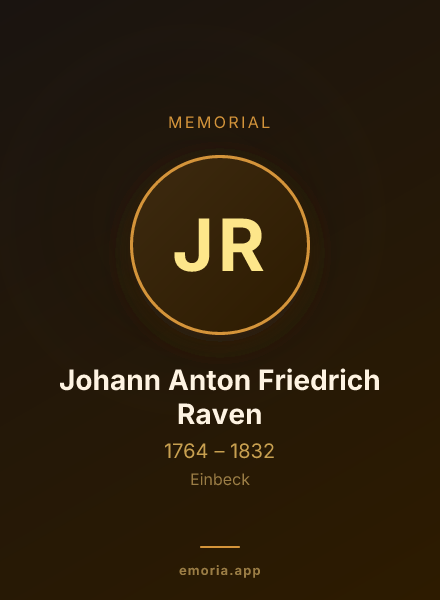 Memorial portrait of Johann Anton Friedrich Raven