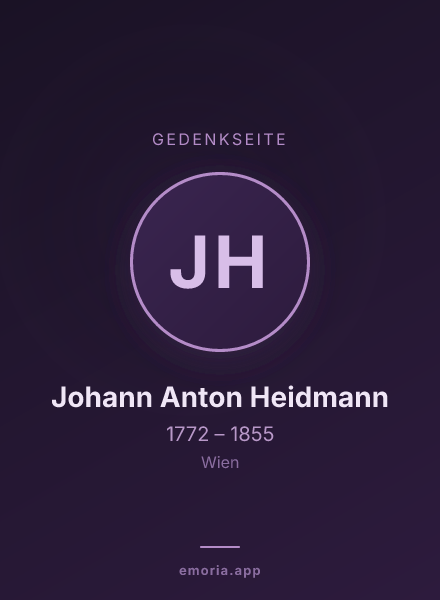 Gedenkportrait von Johann Anton Heidmann