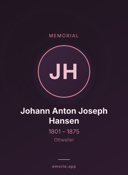 Memorial portrait of Johann Anton Joseph Hansen