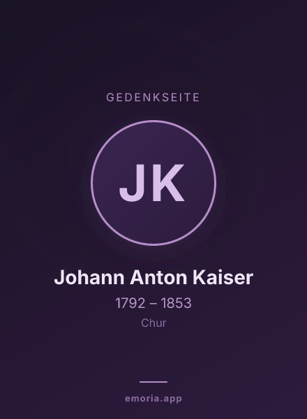Gedenkportrait von Johann Anton Kaiser