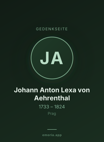 Gedenkportrait von Johann Anton Lexa von Aehrenthal