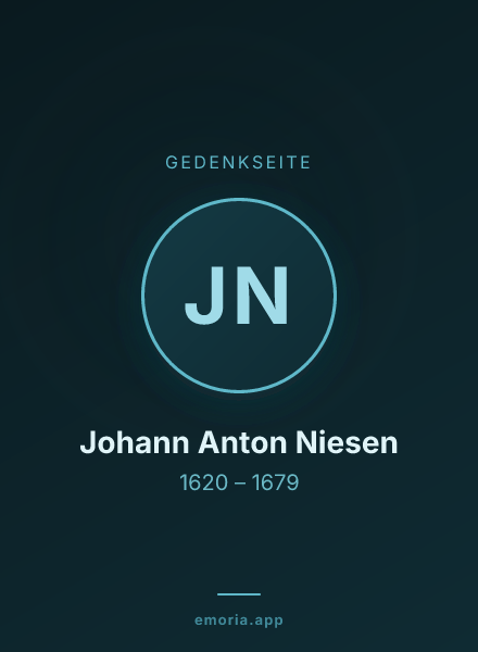 Gedenkportrait von Johann Anton Niesen