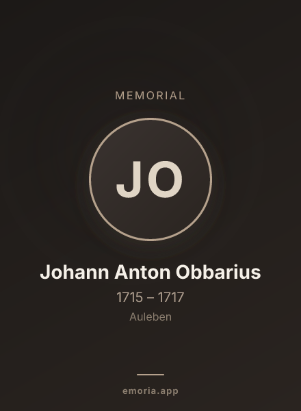 Memorial portrait of Johann Anton Obbarius