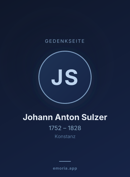 Gedenkportrait von Johann Anton Sulzer