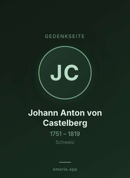 Gedenkportrait von Johann Anton von Castelberg