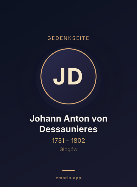Gedenkportrait von Johann Anton von Dessaunieres