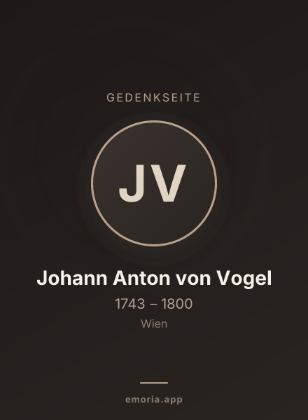 Gedenkportrait von Johann Anton von Vogel