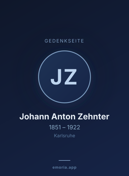 Gedenkportrait von Johann Anton Zehnter
