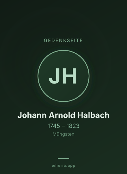 Gedenkportrait von Johann Arnold Halbach