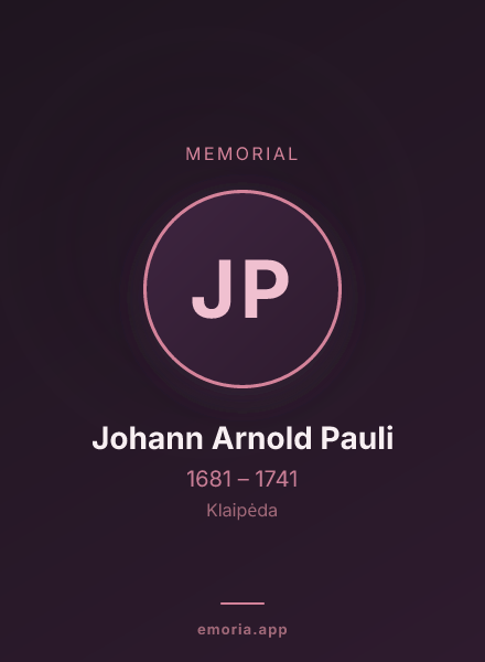 Memorial portrait of Johann Arnold Pauli