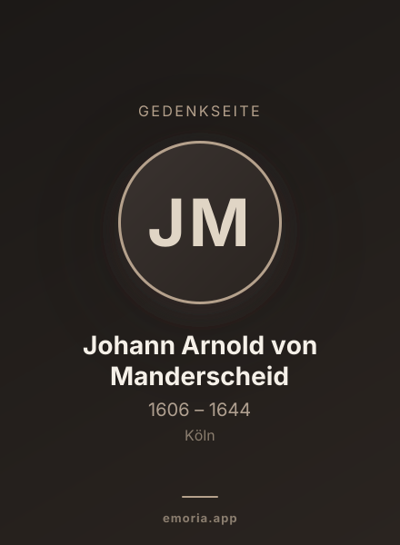 Gedenkportrait von Johann Arnold von Manderscheid