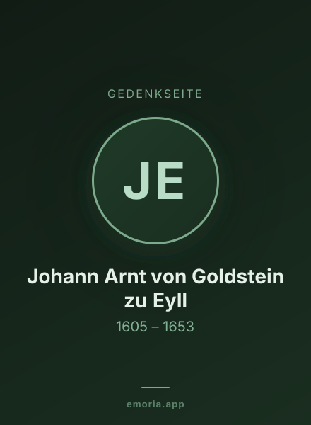 Gedenkportrait von Johann Arnt von Goldstein zu Eyll