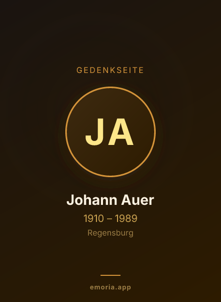 Gedenkportrait von Johann Auer