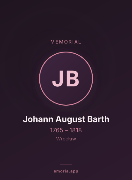 Memorial portrait of Johann August Barth