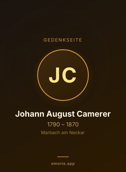 Gedenkportrait von Johann August Camerer