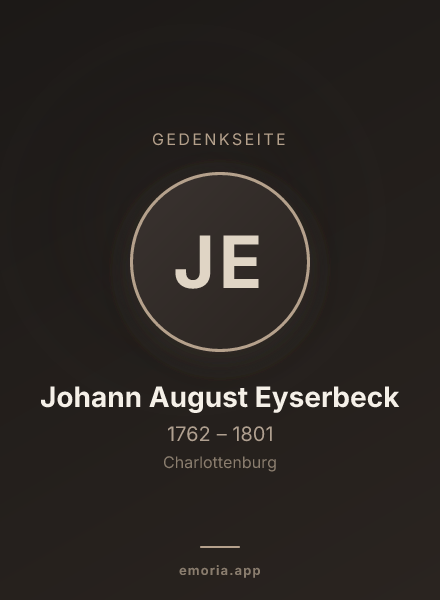 Gedenkportrait von Johann August Eyserbeck