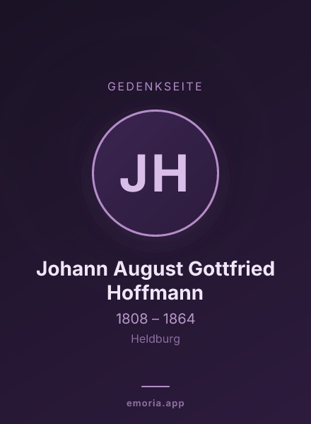 Gedenkportrait von Johann August Gottfried Hoffmann
