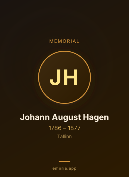 Memorial portrait of Johann August Hagen