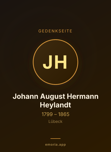 Gedenkportrait von Johann August Hermann Heylandt