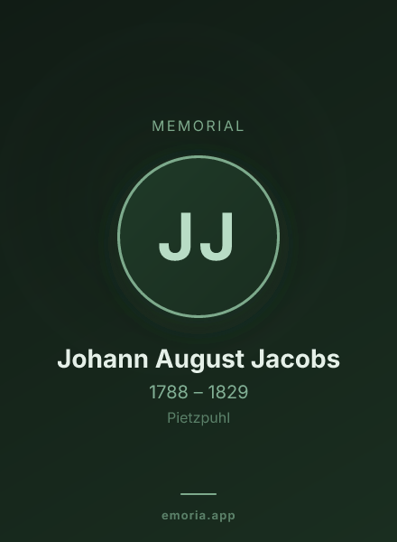 Memorial portrait of Johann August Jacobs