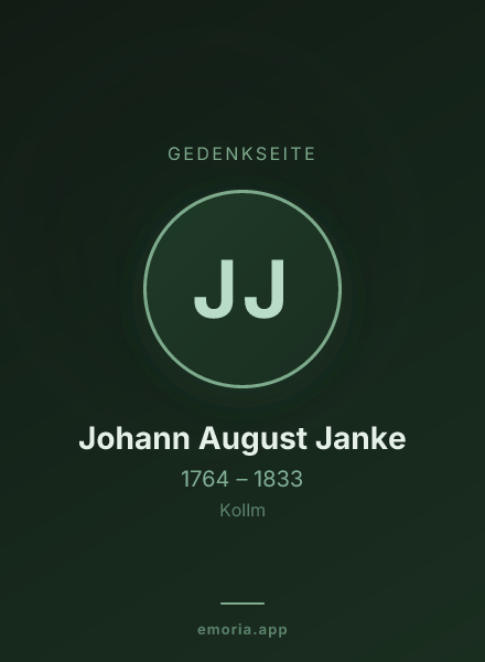 Gedenkportrait von Johann August Janke