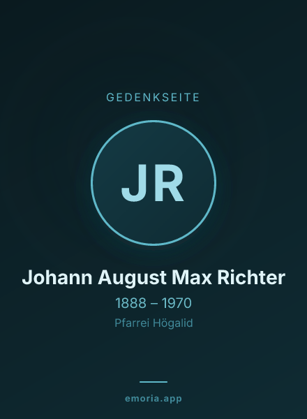 Gedenkportrait von Johann August Max Richter