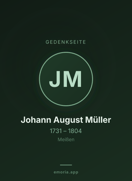 Gedenkportrait von Johann August Müller