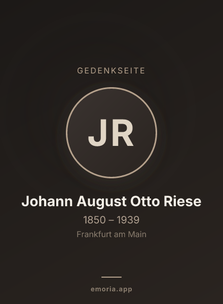 Gedenkportrait von Johann August Otto Riese