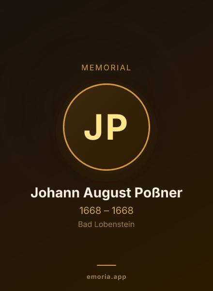 Memorial portrait of Johann August Poßner