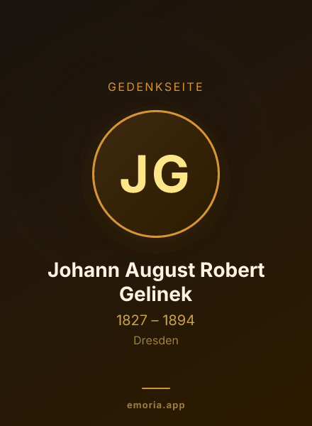 Gedenkportrait von Johann August Robert Gelinek