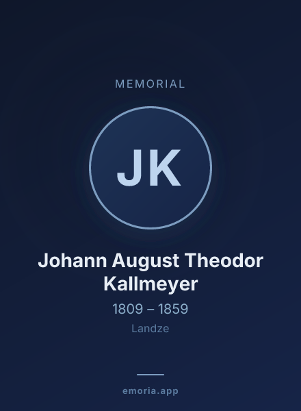 Memorial portrait of Johann August Theodor Kallmeyer