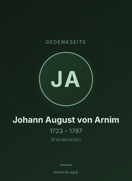 Gedenkportrait von Johann August von Arnim