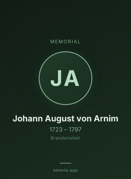 Memorial portrait of Johann August von Arnim