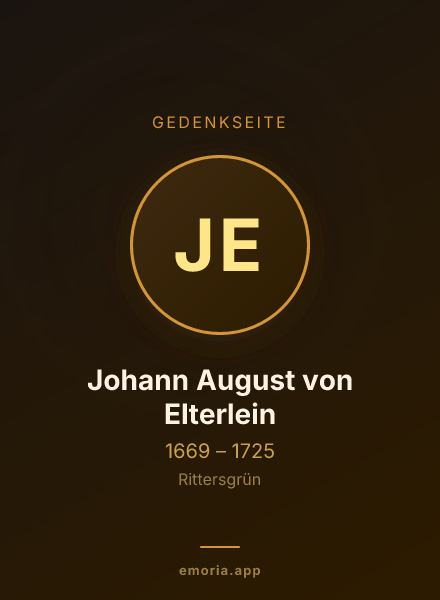 Gedenkportrait von Johann August von Elterlein