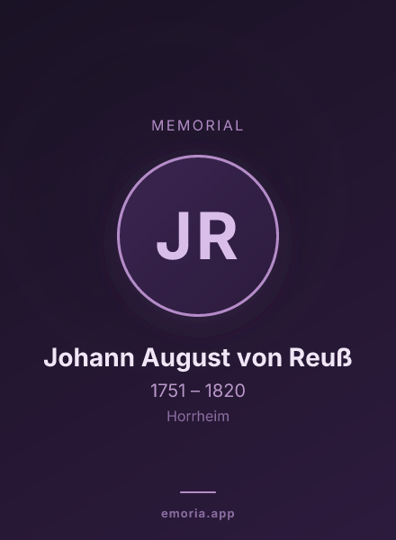Memorial portrait of Johann August von Reuß