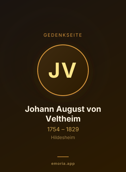 Gedenkportrait von Johann August von Veltheim