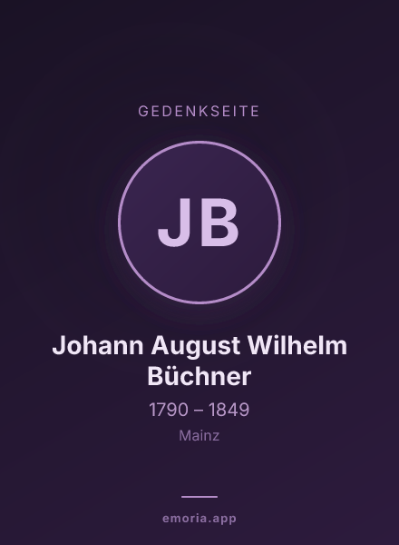 Gedenkportrait von Johann August Wilhelm Büchner